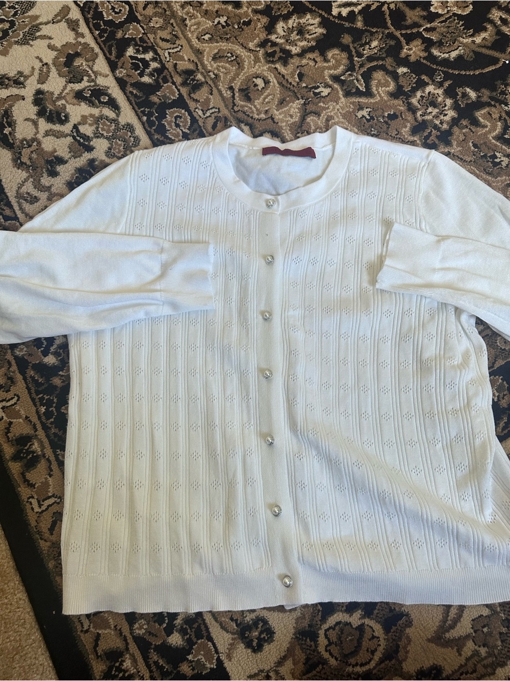 Scarlett White Knit Button-Front Cardigan